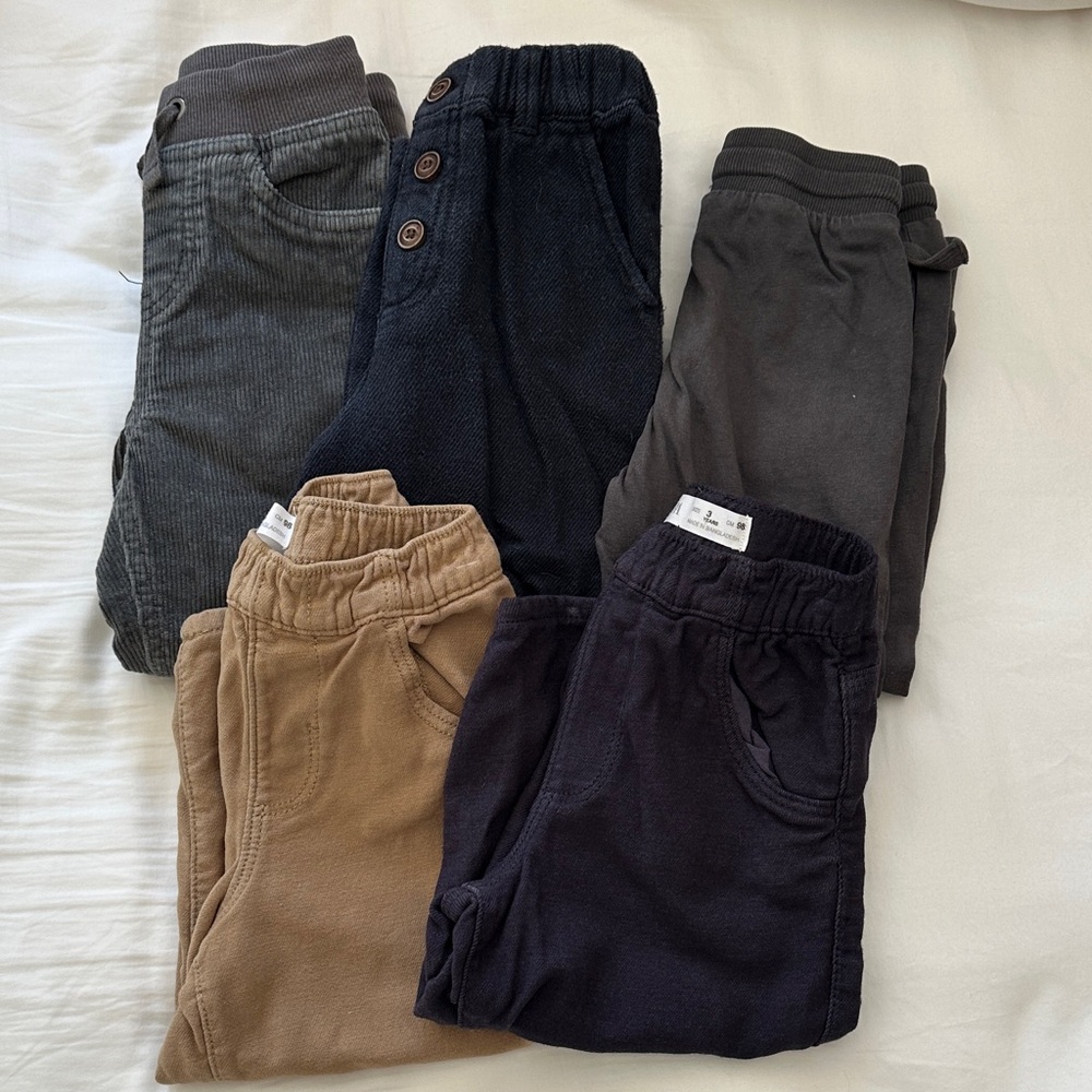 Zara Kids Sweatpants & Joggers Set - Black, Gray, Tan